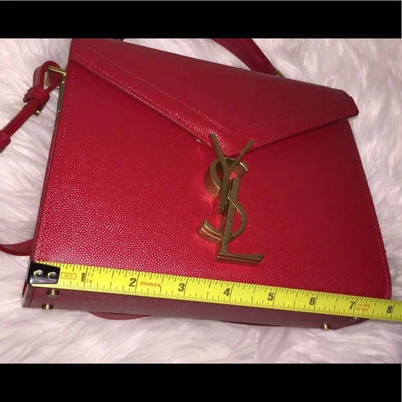 SOLD Saint Laurent Cassandra mini textured-leather tote - Picture 7 of 9